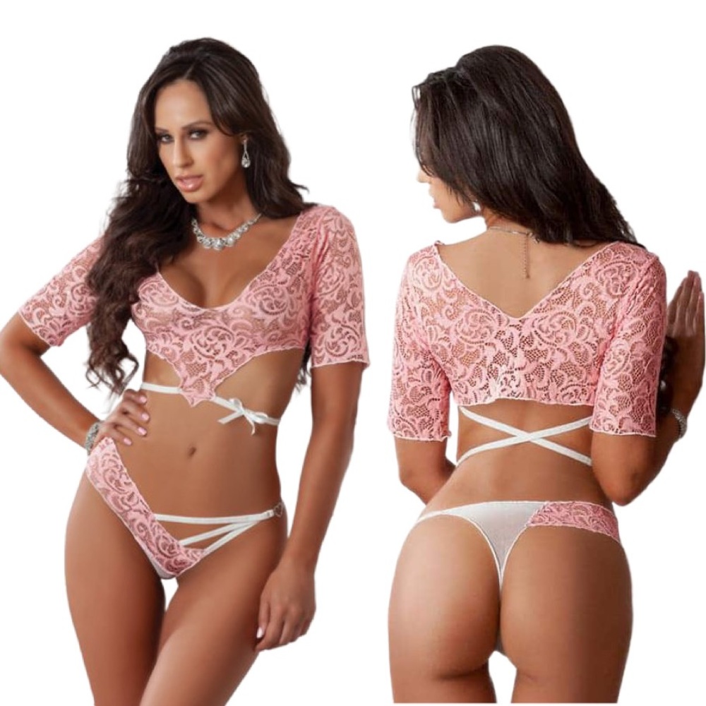 G WORLD INTIMATES | Plunge Lace Top & Panty